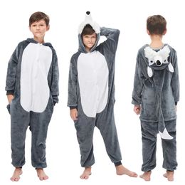 Animal Wolf Lion Licorne Onesie Kids Costume Jumpsuit Kigurumi Pyjamas Unicorn for Children Baby Girls Pyjamas Boys Sleepwear 240103