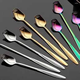 Spoons Dessert Spoon Colorful Coffee Creative Stainless Steel Tea Long Handle Small Teaspoon