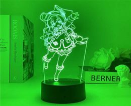 Genshin Impact Game Character Stand Model Plate Klee Diluc Venti Qiqi Barbara Zhongli Xiao Acrylic Standing Sign Led Night Light Y1671740