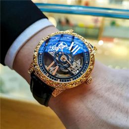 Wristwatches Limited Edition Men's Fully Automatic Mechanical Watch High-End And Handsome Luminous Waterproof Hollowed Out Leather