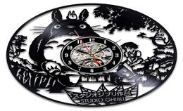 Studio Ghibli Totoro Wall Clock Cartoon My Neighbour Totoro Record Clocks Wall Watch Home Decor Christmas Gift for Y5915273