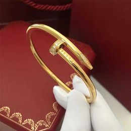 Designer Screw Bangle Bracelet Nails Love Fashion Luxury Jewelrys Carer Original Trendy 18K Gold Diamond for Women Men Nail Bracelets Silver Jewellery Bracelet B247