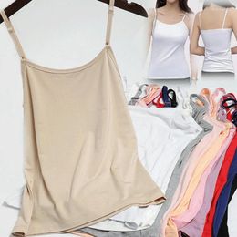 Camisoles & Tanks Women Summer Girl Sexy Strap Cotton Sleeveless Thin Camisole Vest Solid Top All-match Base Tops Female Undies