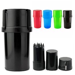 Colorful Plastic Grinder Tobacco Spice Herb Grinders Crusher Smoking Accessories For Herbal Machine With Airtainer Storage Container Case