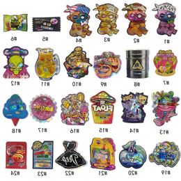 Empty shape reusable Mylar bags plastic heat seal resealable baggies 35g die cut foil holographic Shaped package Dqagi