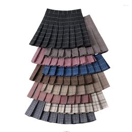 Skirts Mini Pleated Women High Waist A-Line Fashion Chic Female Plaid Skirt Cute Sweet Ladies Girls Dance Short