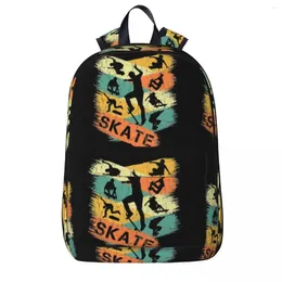 Backpack Retro Skateboarding Skateboard Backpacks Large Capacity Student Book Bag Shoulder Laptop Rucksack Casual Travel