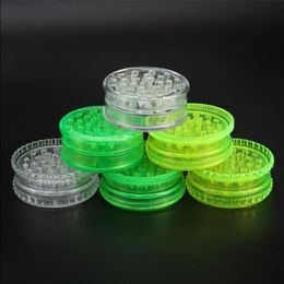 Three-layer plastic smoke grinder acrylic flat round tines manual grinder 28mm - 60mm Nlhmx