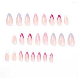 False Nails Glossy Almond Fake Nail DIY Semi-transparent Full Cover With Adhesive Tabs For Daily Office Routine Duties