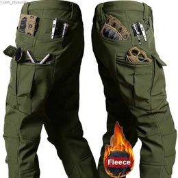 Men's Pants Winter Pants Men Outdoor Windproof Waterproof Thick Tactical Trousers Softshell Fleece Military Warm Multi-pocket Work Camo 4XLL231113