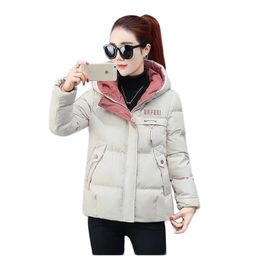Leather Trending Products Cotton clothes Women winter jacket Loose size Short coat Hooded Down cotton Warm Outwear Free shipping 1912