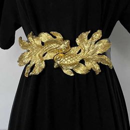 Belts Fashion Elastic Gold Chain Belt Woman Luxury Designer Female Dress Stretch Metal Belts for Women High Quality Golden Waistband