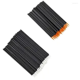 Makeup Brushes 100Piece Beauty Eyeliner Make Up Brush Disposable With Cap Yellow