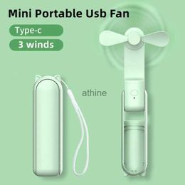 Electric Fans Mini Portable Usb Fan Handheld Electric Fans Rechargeable Silent Pocket Cooling Hand Eventail With Light YQ240104