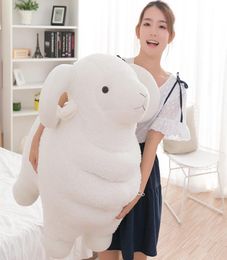 Dorimytrader giant cute white sheep plush toy kawaii animals goat doll pillow for childend gift deco teacing prop 60cm 80cm DY50552145818