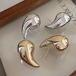 INS New Chunky Waterdrop Earrings for Women Metal Stainless Steel Punk Teardrop Shape Stud Earring Wedding Jewelry