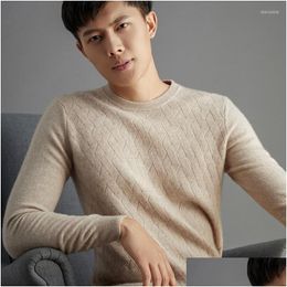 Men'S Sweaters Mens Cashmere Wool Sweater For Men 2023 Autumn Winter Crew Neck 7 Gauge Plover Knitted Drop Delivery Apparel Clothing Dhhck