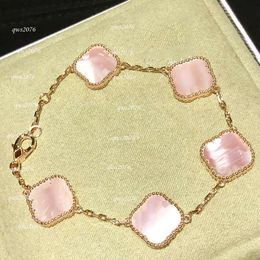 Fashion Classic Necklace Jewellery 4 Four Leaf Clover Charm Pale Pink Colour With Diamonds Designer Necklaces Bracelet Earring Chirstmas