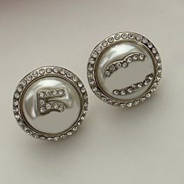 Pearl Diamond Designer Stud Earrings Brand Letter High-end Copper 925 Silver Earring Fashion Eardrop Men Women Wedding Jewelry Birthday Gift