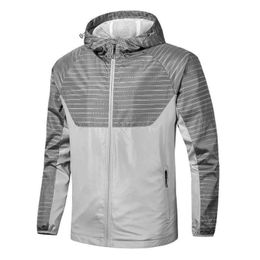 Jaqueta esportiva masculina corta-vento com capuz primavera e outono jaqueta corta-vento para corrida top à prova de vento