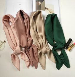 Bandanas Bags SCARF Women039s Silk Fashion Lady Square Scarves Soft Shawls Solid Color Bandana8847621