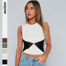 Y2K New Spice Bm Top Fashion Women's Mesh Stitching Sexy Slim-fit Bottom Vest