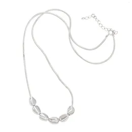 Chains Pearl Shattered Silver Collar Chain With Minimalist Elegance S925 Necklace CAB35