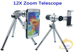 Universal Phone Zoom Lens 12X Zoom Telescope Tripod Objective Camera Telepo Lens For Samsung S3 S4 S5 ACTIVE MINI A7For Nexus 8580365