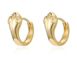 Dayoff European Gold Silver Color Cute Huggies Hoop Earrings Punk Animal Mini Round Earrings For Women Jewelry E7379668218