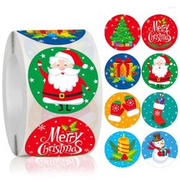 Gift Wrap 50-500pcs 1'inch Round Snowman Celebrate Holiday Merry Christmas Sticker For Kids Decorations Labels Sealing Interesting