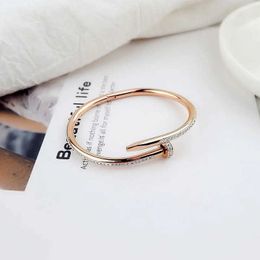 Designer Screw Bangle Bracelet Nails Love Fashion Luxury Jewelrys Carer Original Trendy 18K Gold Diamond for Women Men Nail Bracelets Silver Jewellery Bracelet 2M36