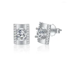 Stud Earrings Diamond Studded For Girls Pure Silver Simple And Fashionable French Small Luxurious Jewelry