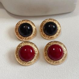 Stud Earrings Vintage For Women Jewellery Red Big Women's Ear Ornaments Pearl Wedding Party Banquet Gifts