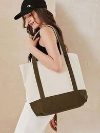 Evening Bags 100pcs 16oz Plain Stylish Canvas Tote Bag With An External Pocket Button Closure Daily Essentials Custom Accept