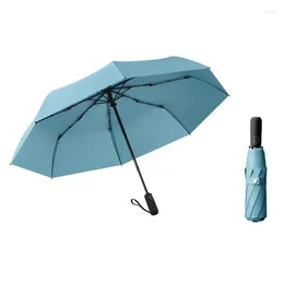 Umbrellas Sunny Closing Solid Automatic Three-fold Anti-ultraviolet The Folding Umbrella 2024 And Opening Sunscreen Color