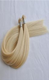 Double drawn blonde Color 613 Fan tip Hair Extensions Remy Hair Straight wave 1g per piece 200g per lot DHL1261193