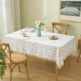 Table Cloth Christmas Decoration Cotton Floral Tablecloth Small Daisy Tea Kitchen Wedding Dining Room Rectangle Cover