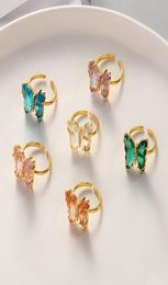 2020 Trendy Butterfly Light Luxury Fairy Air Forest Fashion Trend Versatile Ring Female 6BQ337523747336303