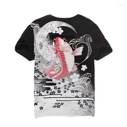 Men's T Shirts Embroidery Chinese Style Shirt For Men Short Sleeve Casual Tees Summer Quality Cotton Discharge Luxury Camisetas De Hombre