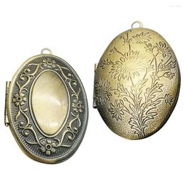 Pendant Necklaces 2Pcs Bouquet Picture Locket Po Holder For Necklace Memorial Supplies