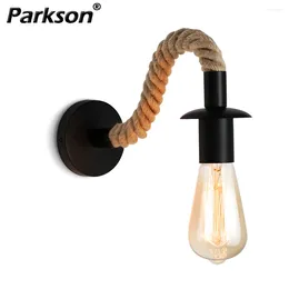 Wall Lamp Vintage Rope E27 Retro Sconce Light For Bathroom Living Room Corridor Hallway Bedside Decor Indoor Lighting