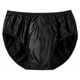 Underpants 1pc Men's Silk Briefs Underwear Middle Waist Bikinis Shorts Glossy Bottoms Men Panties Lingerie
