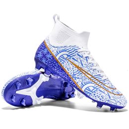 Mens High Top Soccer Shoes FGTF HighQuality Childrens Football Boots AntiSkid Outdoor Training Sneakers 240104