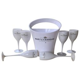 Ice Buckets And Coolers 6 Cups 1 Bucket Wine Glass 3000Ml Acrylic Goblets Champagne Glasses Wedding Bar Party Bottle Cooler2216766 D Dhdru