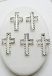 Cross shape rhinestone Buckles invitation card Wedding Ribbon Slider DIY Hair Accessories3512694