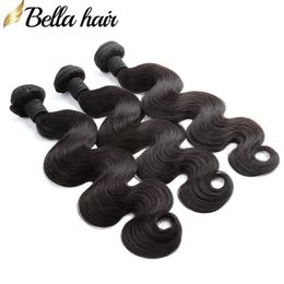 Wefts bellahair 100 unprocessed peruvian human virgin hair bundles body wave hair weft extensions 3pcs lot double weft