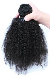 Afro Kinky Curly Brazilian Remy Hair Weave Bundles Clip In Human Hair Extensions 100g 8pcsset Clip In Hair Extensions8325820