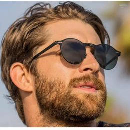 Sunglasses 2024 Fashion Black Circular Folding For Men Design Lightweight Style Women's