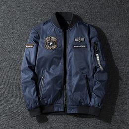 Bomber Jacket Ma1 Air Force Pilot Airplane Flight Embroidery Pattern Baseball Uniforms Autumn Outdoor Work Wear Jacket 240103