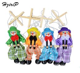 4 Pcs/set 25CM Kids Classic Funny Wooden Clown Pull String Puppet Vintage Joint Activity Doll Toys Children Cute nette9425176